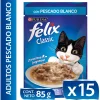 Felix - Purina Húmedos^Felix Adultos Pescado Blanco 85gr Pack 15 Unidades