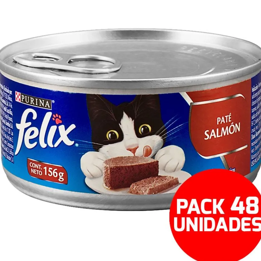Felix - Purina Húmedos^Felix en Latas - Solo Paté Salmón - Pack 48 unidades