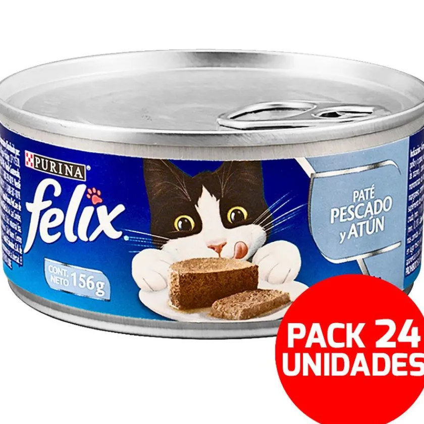 Felix - Purina Húmedos^Felix en Latas - Solo Paté de Pescado y Atún - Pack 24 unidades