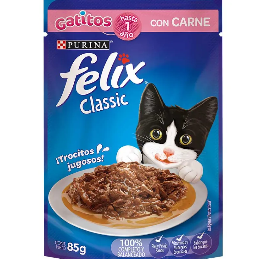 Felix - Purina Húmedos^Felix Gatitos Carne en Salsa 85gr