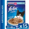 Felix - Purina Húmedos^Felix Gatitos Pescado en Salsa 85gr Pack 15 Unidades