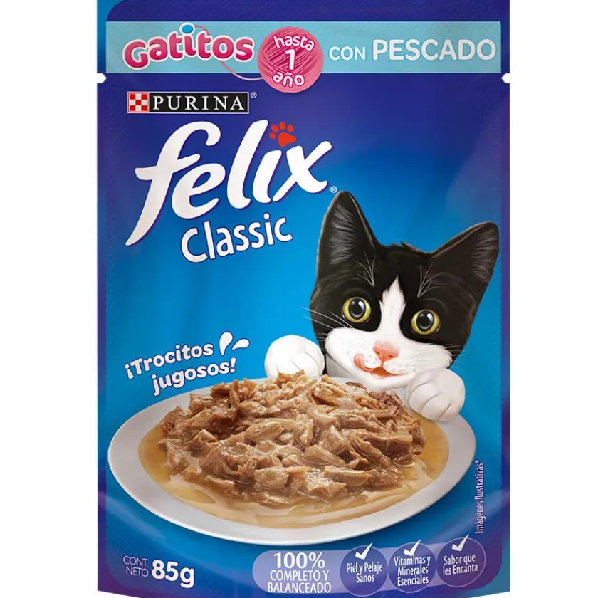 Felix - Purina Húmedos^Felix Gatitos Pescado en Salsa 85gr