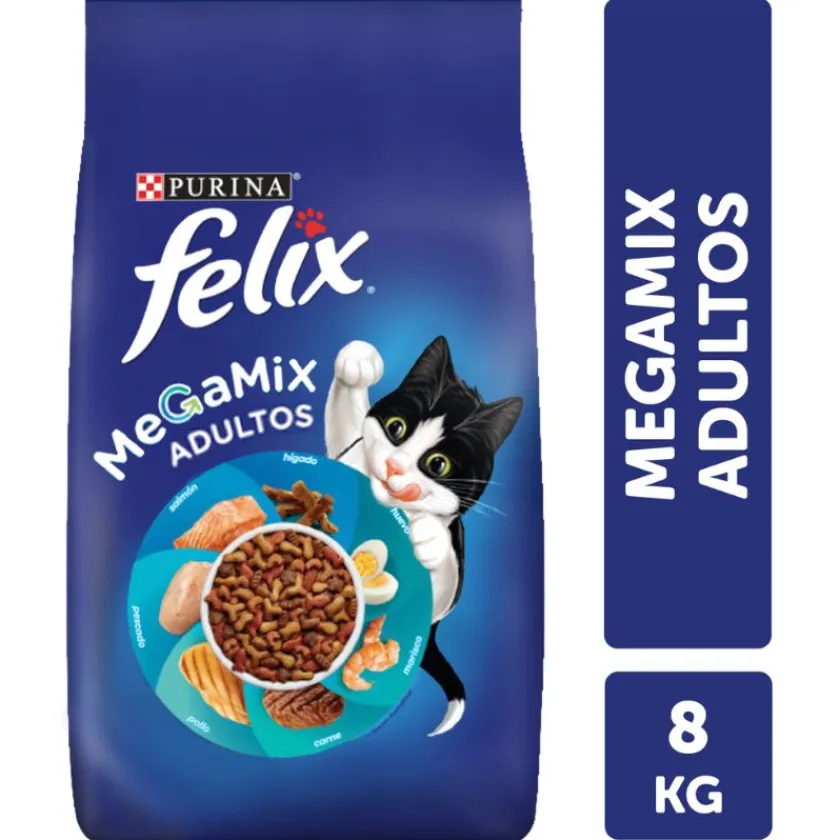 Felix - Purina Adultos (1 A 7 Años)^Felix Megamix Gato Adulto 8 kg