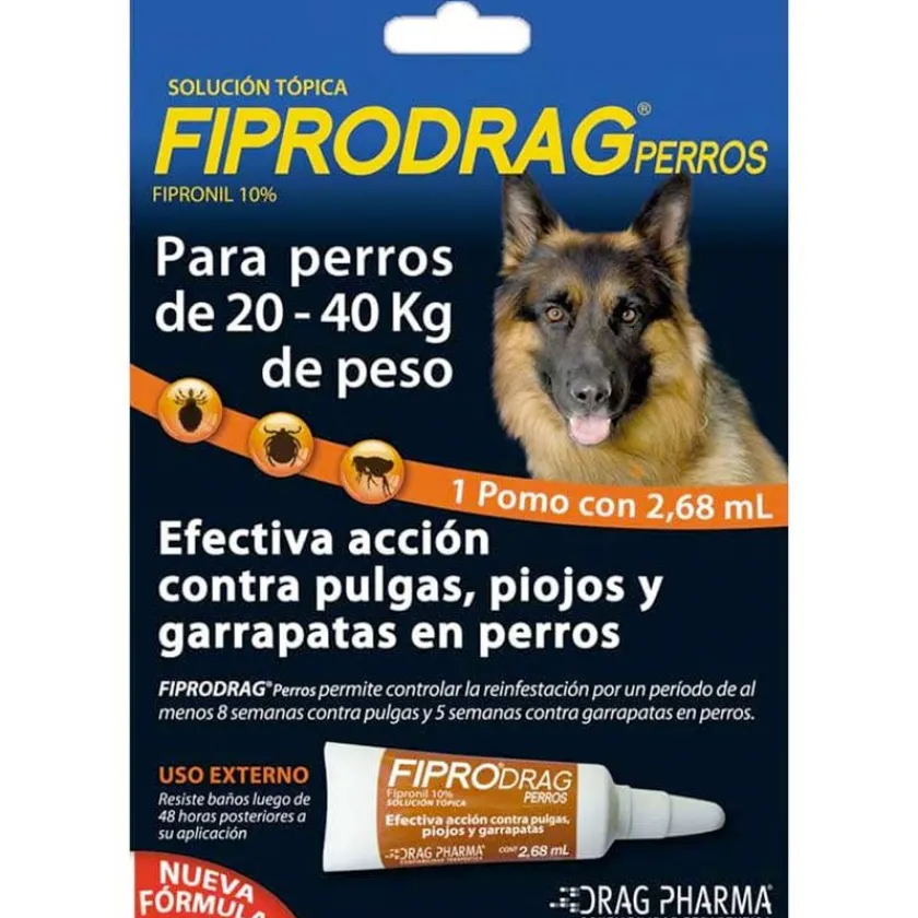 Fiprodrag Antipulgas Y Garrapatas^Pipetas 20 a 40kg