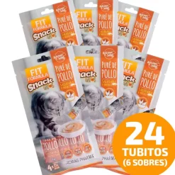 Fit Formula Húmedos^Snack para Gatos Pure de Pollo 60gr Pack 6 Sobres