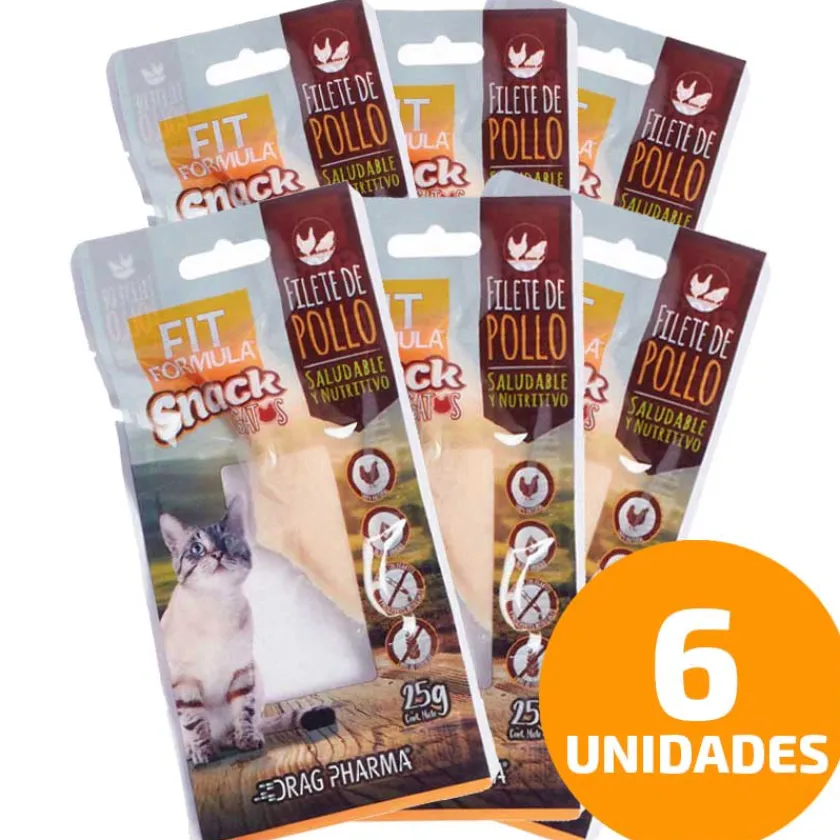 Fit Formula Naturales^Snack para Gatos Filete Pollo 25gr Pack 6 Unidades
