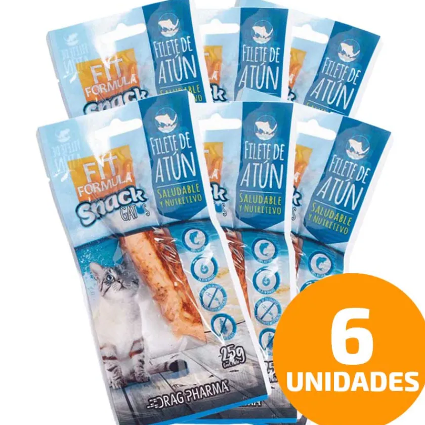 Fit Formula Naturales^Snack para Gatos Filete Atún 25gr Pack 6 Unidades