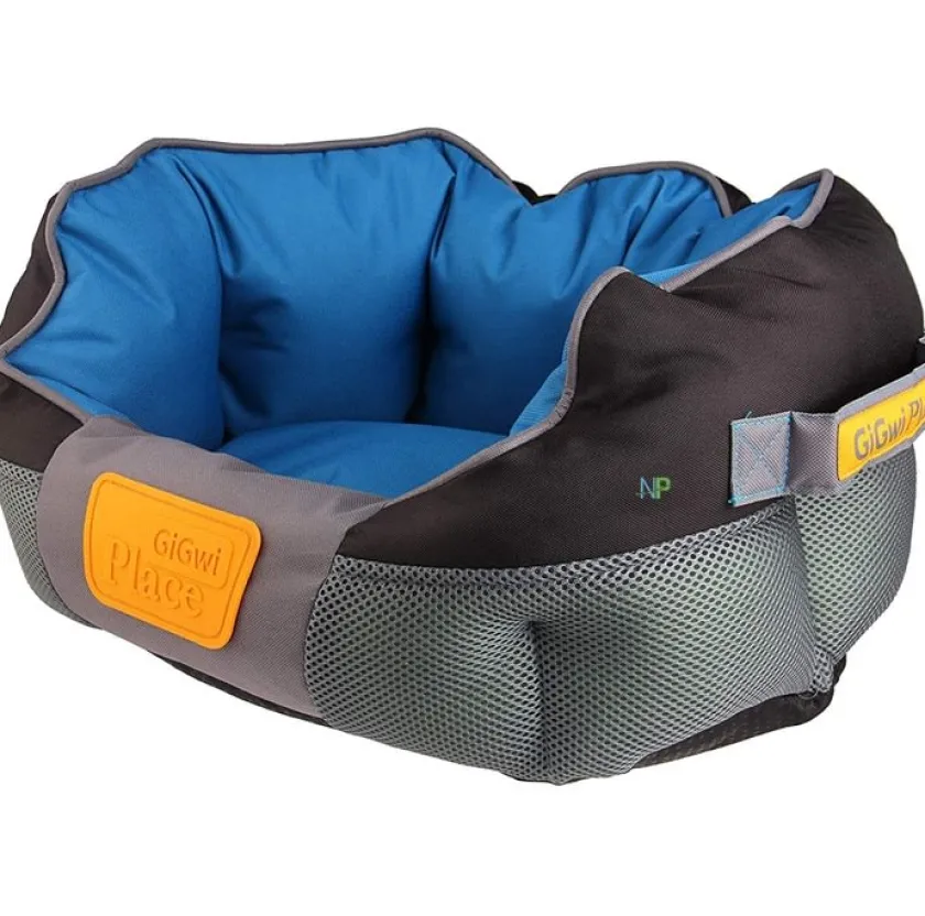 Gigwi Camas^Place Cama Cuadrada Gris con Azul Large