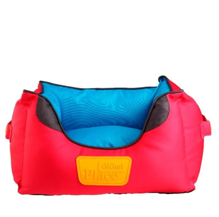 Gigwi Camas^PLACE CAMA CUADRADA ROJO/AZUL MEDIUM 55x45x23 cm