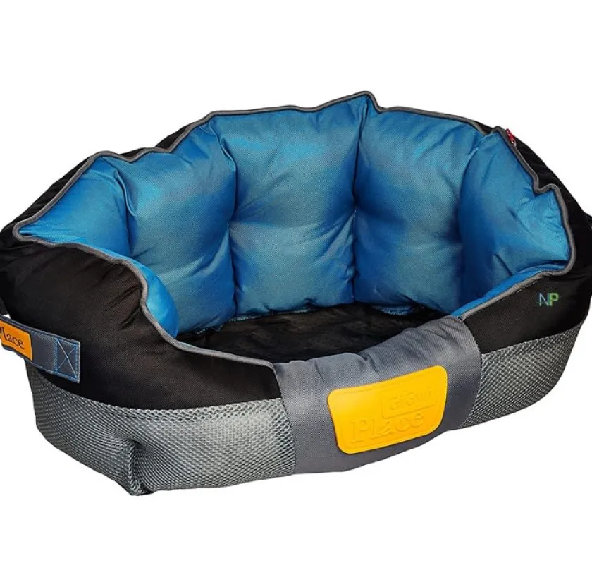 Gigwi Camas^Place Cama Cuadrada Gris con Azul Large