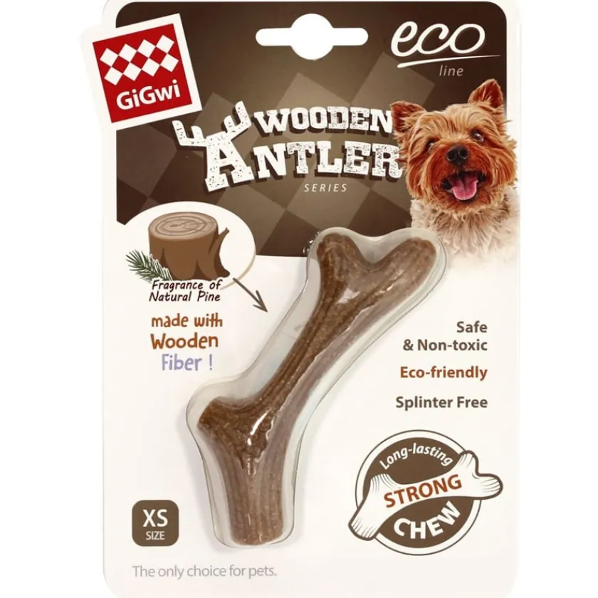Gigwi Juguetes^Wooden Antler Juguete masticable para perros