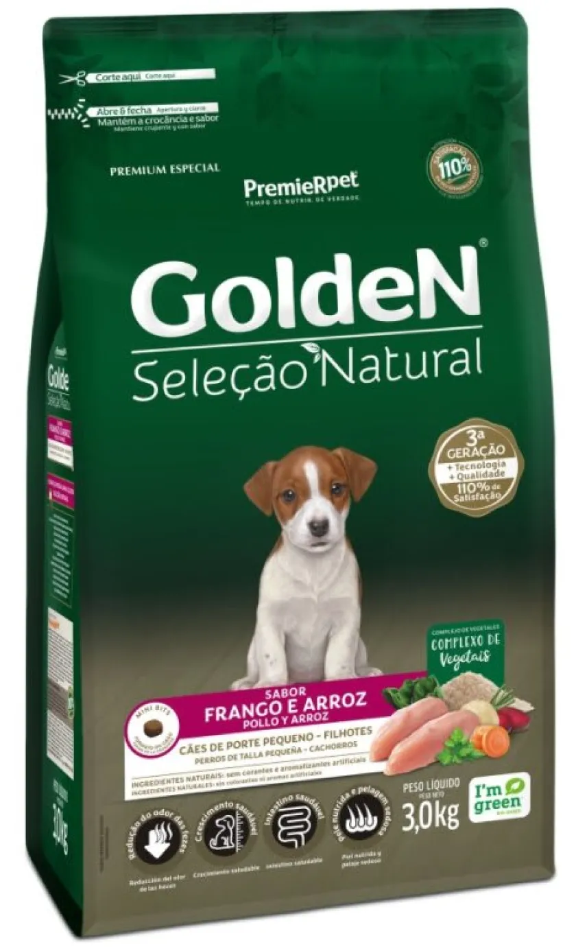 PremieR Cachorros (0 A 12 Meses)^GoldeN Selección Natural Perros Cachorros Raza Pequeña/mini Pollo y Arroz 3kg