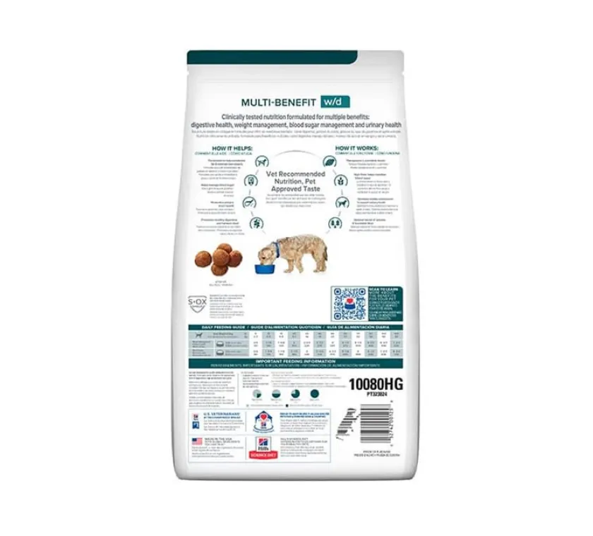 Hills Alimentación Medicada^w/d Canino Cuidado Digestivo, Diabetes, Manejo de Peso 7.9kg