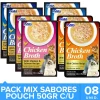 Inaba Húmedos^Churu Broth Pouch Gatos Mix Sabores 50gr Pack 8 unidades