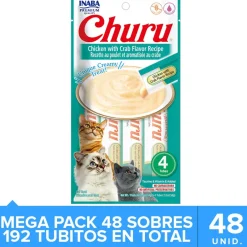 Inaba Húmedos^Churu Cat Mega Pack Caja 48un Pollo y Cangrejo (192 tubitos)