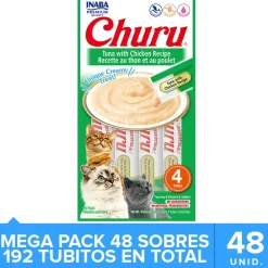 Inaba Húmedos^Churu Cat Mega Pack Caja 48un Atún y Pollo (192 Tubitos)
