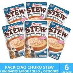 Inaba Húmedos^Churu Cat Stew Chicken Scallop 40gr PACK 6 Unidades