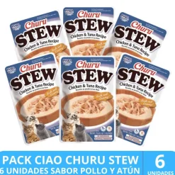Inaba Húmedos^Churu Cat Stew Chicken Tuna 40gr PACK 6 Unidades