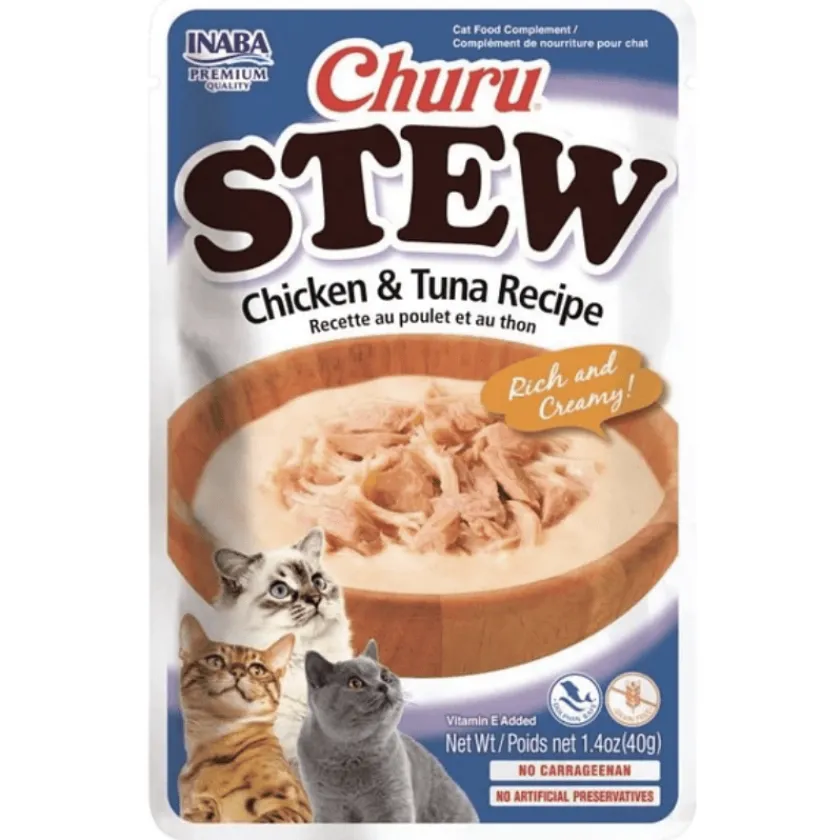 Inaba Adultos (1 A 7 Años)^Churu Cat Stew Chicken Tuna 40gr