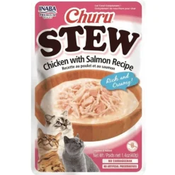 Inaba Húmedos^Churu Cat Stew Chicken Salmon 40 gr PACK 6 Unidades