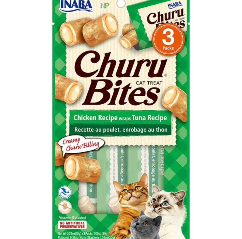 Inaba Galletas^Ciao Churu Bites de Atún envueltos en Wraps de pollo (30gr)