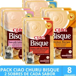 Inaba Galletas^Ciao Churu Cat Bisque Pack Degustacion 8 unidades