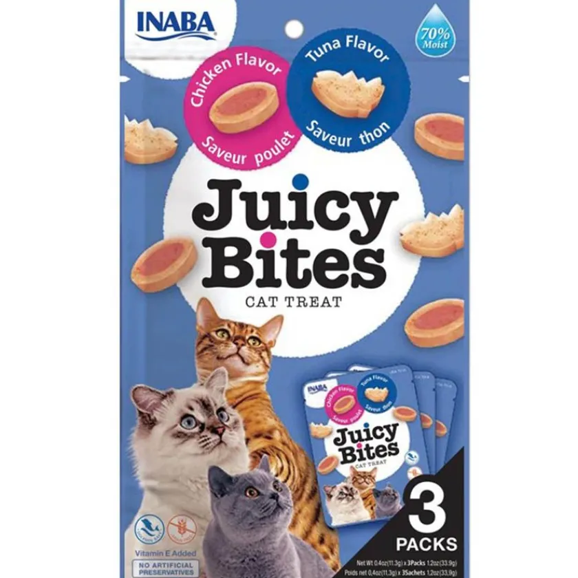 Inaba Galletas^Juicy Bites Atún y Pollo 33.9gr