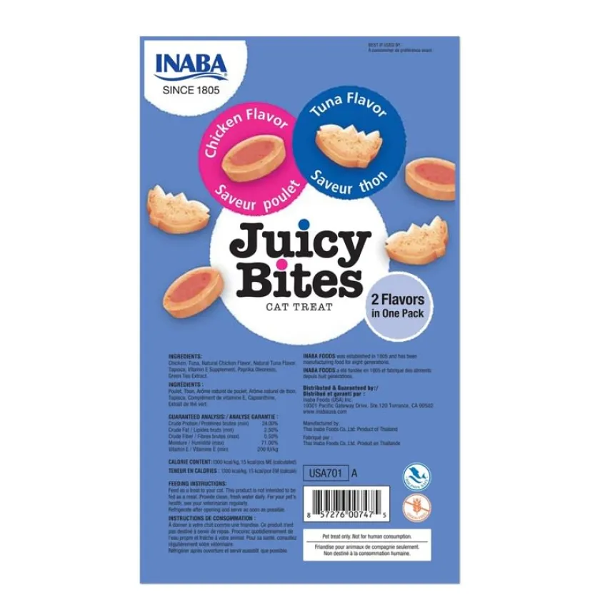 Inaba Galletas^Juicy Bites Atún y Pollo 33.9gr