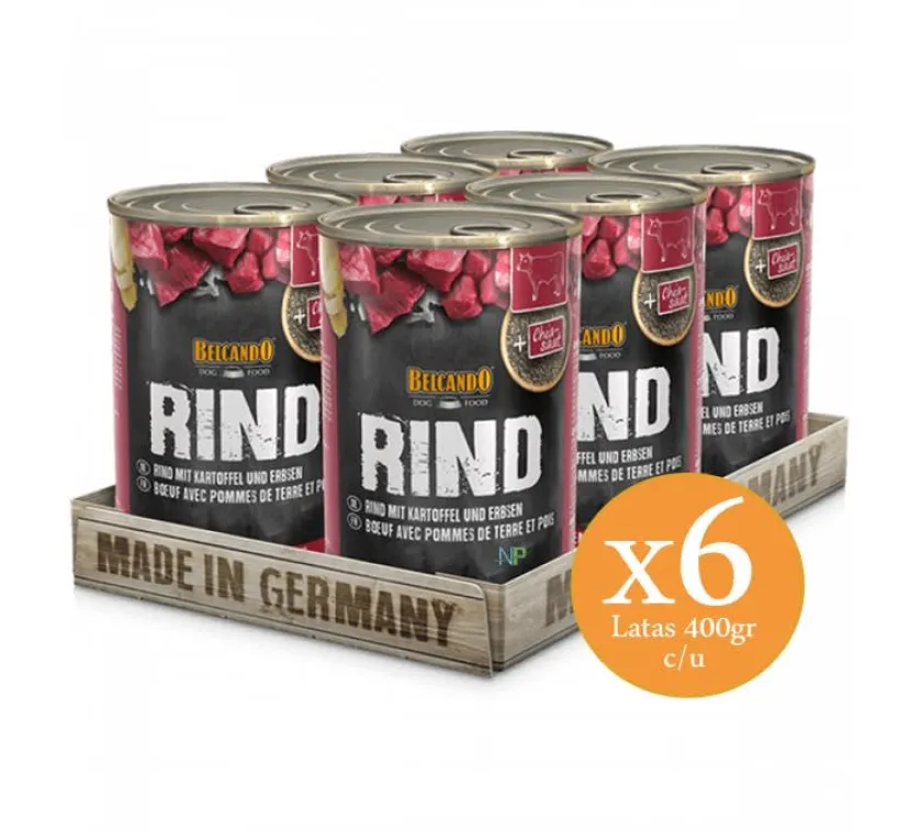 Belcando Húmedos^Lata Rind (Ternera con Patata y Guisantes) 400gr x 6 UN