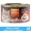 Fit Formula Húmedos^Lata Gato Gourmet Sabor Atún y Camarón 80gr PACK 48 Unidades