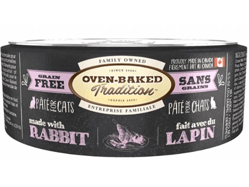 Oven Baked Húmedos^Lata Gato Pate de Conejo (Rabbit) 156gr