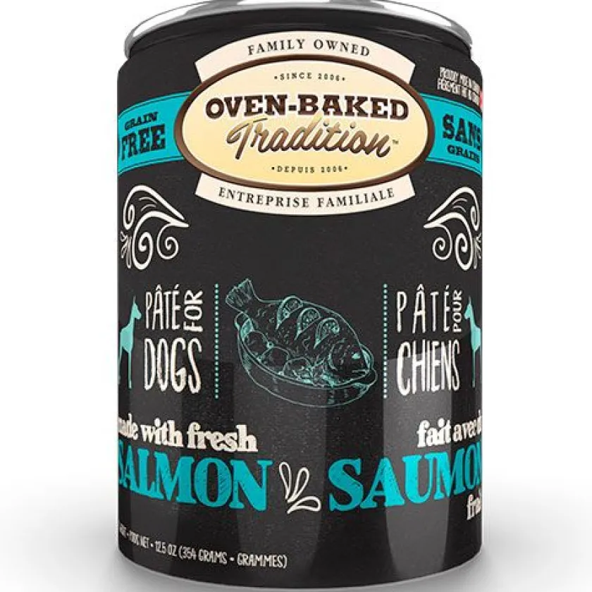 Oven Baked Húmedos^Lata Perro Paté Salmón 354gr