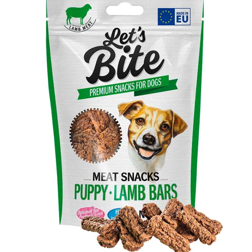 Brit Care Galletas Y Snacks | Cachorros (0 A 12 Meses)^Let’s Bite Meat Snacks Puppy Lamb Bars 80gr