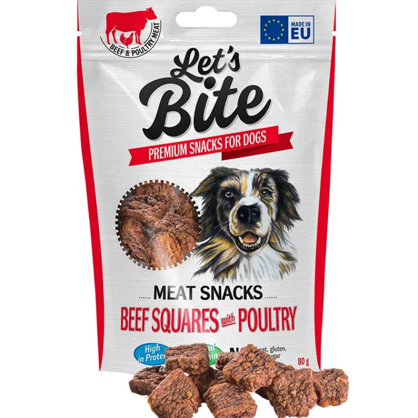 Brit Care Galletas Y Snacks | Adultos (1 A 7 Años)^Let’s Bite Snacks Beef Square With Poultry 80gr