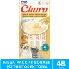 Inaba Húmedos | Castrados^Mega Pack 48 Sobres Ciao Churu Atún Con Hojuelas de Bonito (192 Tubitos)