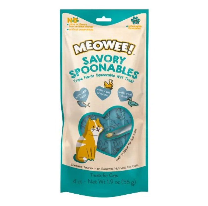 MEOWEE Húmedos | Galletas^SPOON TUNA CHICKEN AND DUCK 56GR