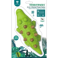 Natura Nourish Juguetes | Dentales^Treatricks Treat Cocodrilo Juguete con premios sabor pollo para perros