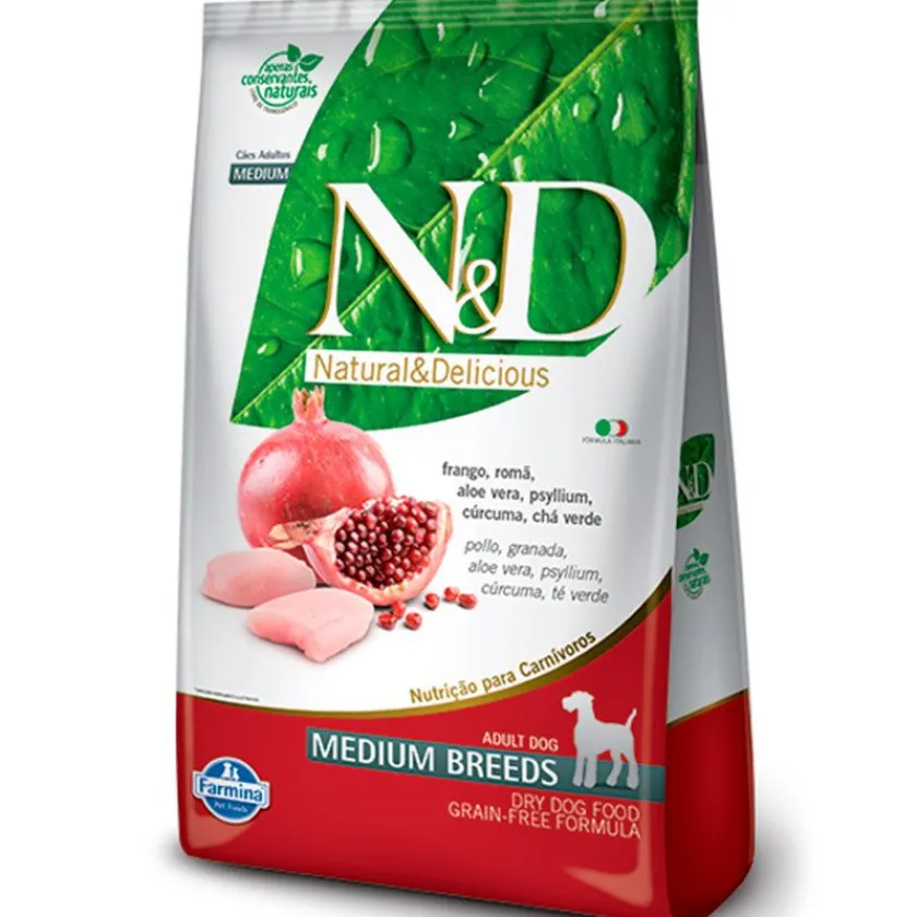 Nu0026D Adultos (1 A 7 Años)^Natural and Delicious Grain Free Canine Pollo y Granada Adult Medium 10.1kg
