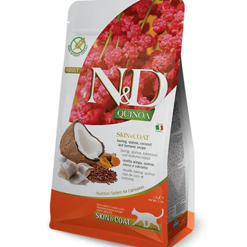 Nu0026D Adultos (1 A 7 Años)^Natural and Delicious Quinoa Feline Skin Coat Arenque 7.5kg
