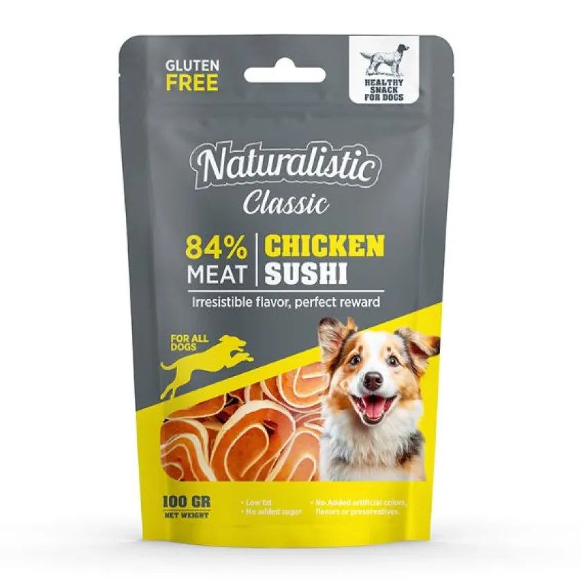 Naturalistic Naturales^Dog Snack Chicken Sushi 100gr