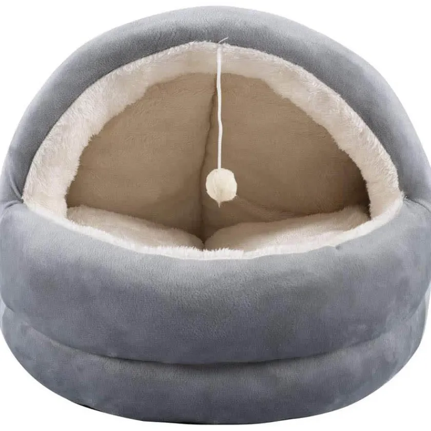 Pawise Camas^Cama Iglú Color Gris para Gatos