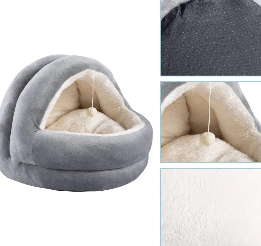 Pawise Camas^Cama Iglú Color Gris para Gatos