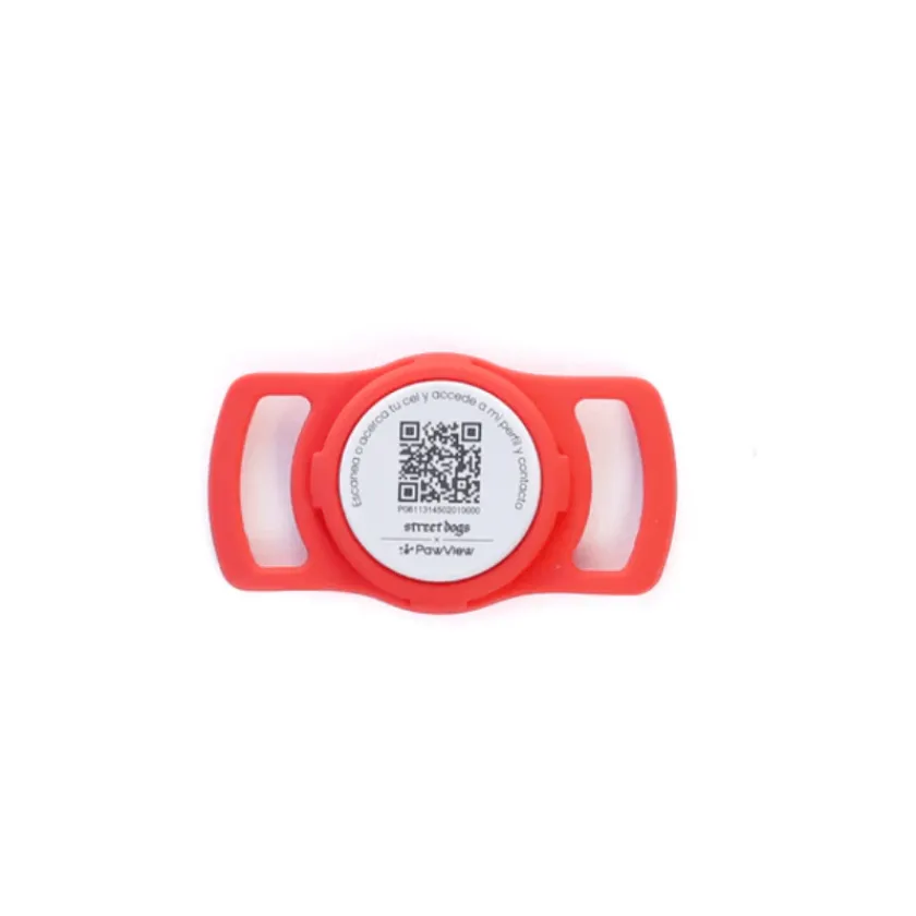 Street Dogs Arnes, Collares Y Correas^Placa de Identificación Inteligente para Mascotas - Sujetador de AirTag - TN005 Rojo