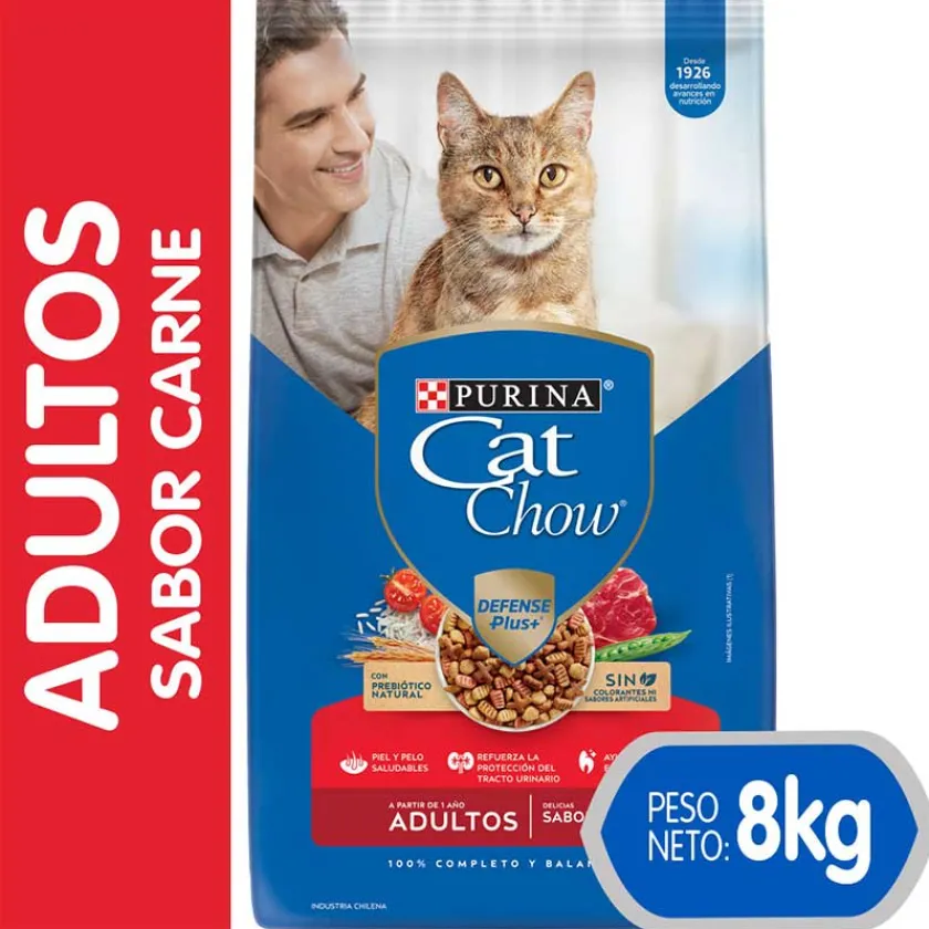 Cat Chow - Purina Adultos (1 A 7 Años)^Purina Cat Chow Adultos Carne con Defense Plus 8kg