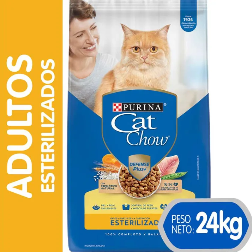 Cat Chow - Purina Castrados | Adultos (1 A 7 Años)^Purina Cat Chow Adultos Esterilizados con Defense Plus 24kg