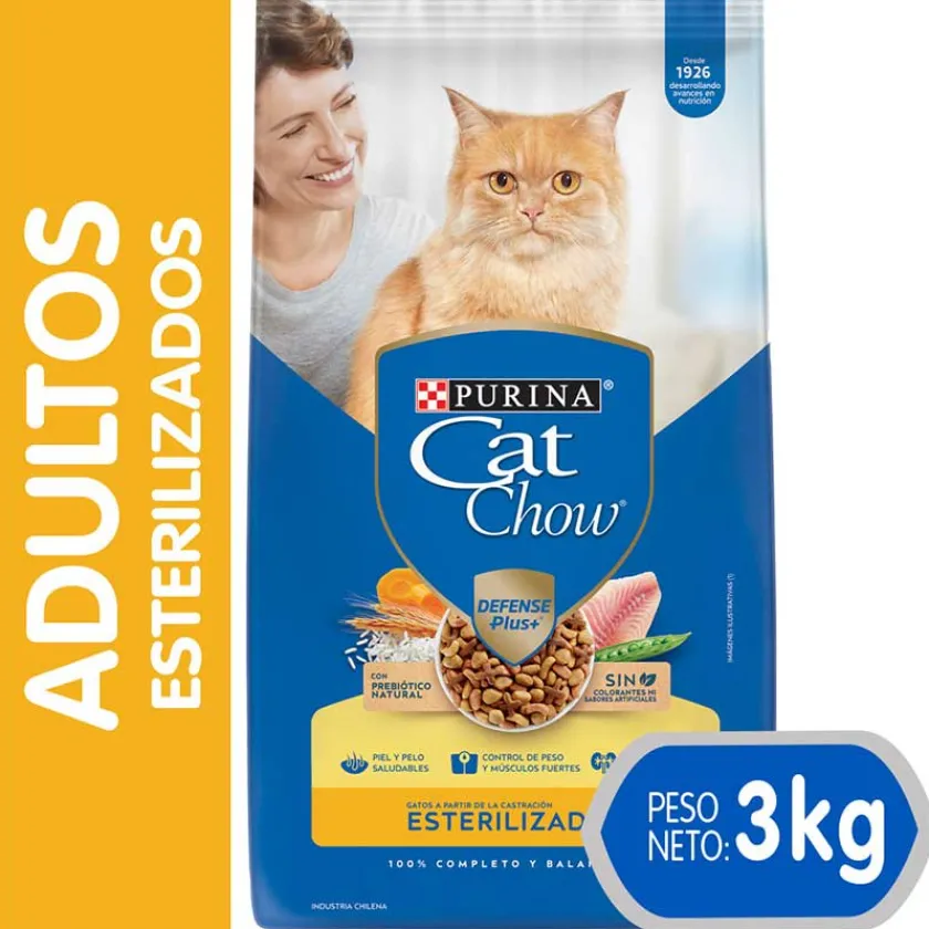 Cat Chow - Purina Castrados | Adultos (1 A 7 Años)^Purina Cat Chow Adultos Esterilizados con Defense Plus 3kg