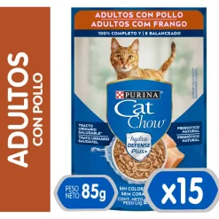 Cat Chow - Purina Húmedos^Purina Cat Chow Hydro Adultos Pollo 85gr PACK 15 Unidades