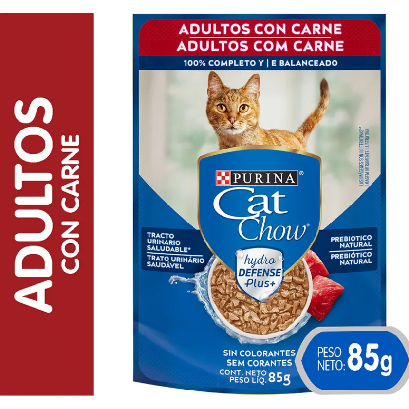 Cat Chow - Purina Húmedos^Purina Cat Chow Hydro Adultos Carne 85gr