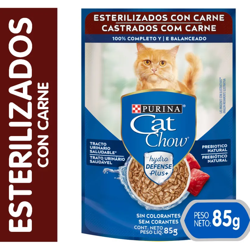 Cat Chow - Purina Húmedos | Castrados^Purina Cat Chow Hydro Castrados Carne 85gr