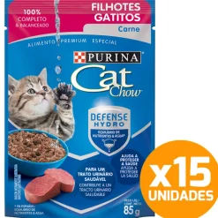 Cat Chow - Purina Húmedos^Purina Cat Chow Hydro Gatitos Carne 85gr PACK 15 Unidades